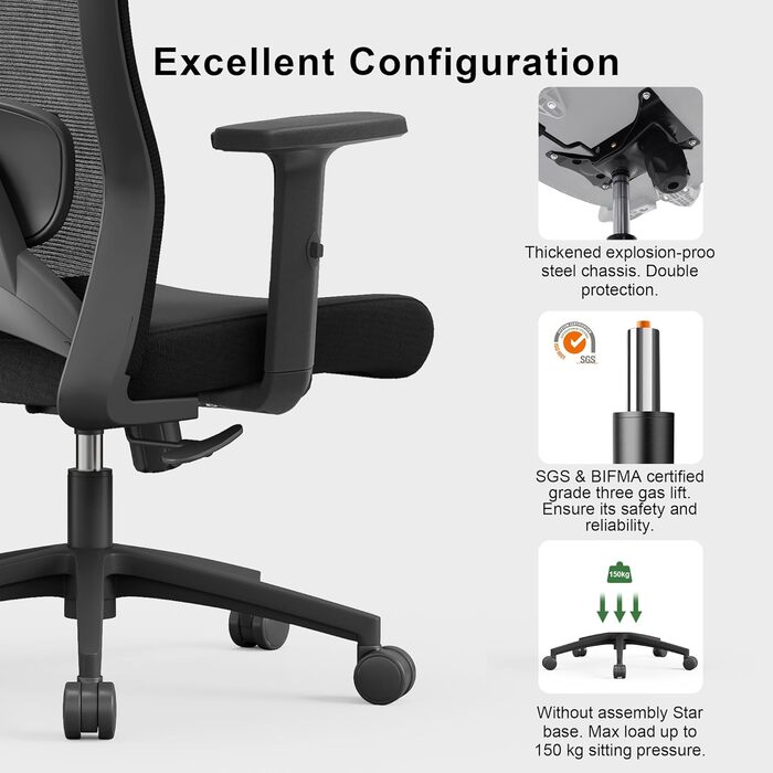 Зручний складаний стілець для кемпінгу Caliyo: стілець-крісло для відпочинку на природі, риболовлі та подорожей (120 кг)