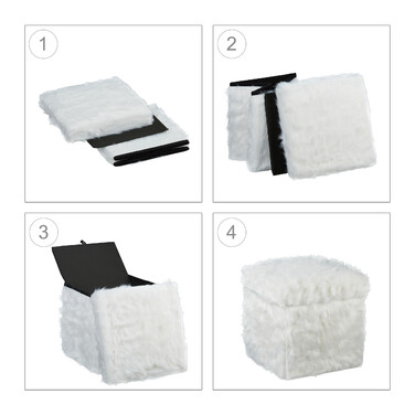 Relaxdays Seat Cube з хутром