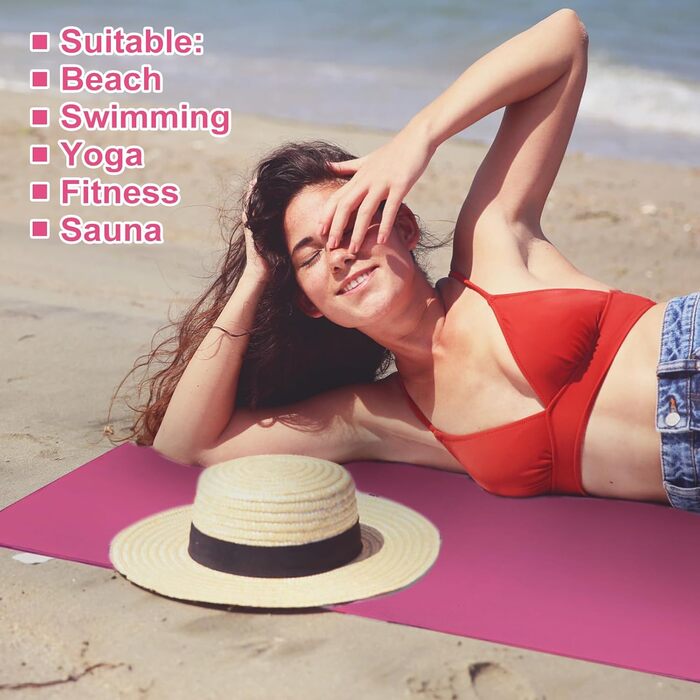 Рушник Linlook з мікрофібри - великий, компактний, швидковисихаючий. Ідеальний для спорту, подорожей, йоги, пляжу, тренажерного залу. (Зелений, Рожевий, 180x80 см)