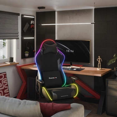 Ігрове та офісне обертове крісло Huzaro Force 5.7 RGB з підставкою для ніг