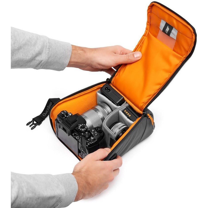 Чохол Lowepro GearUp Creator Box Large II для дзеркальних та бездзеркальних камер, з QuickDoor, з перероблених матеріалів, оранжевий, сірий