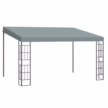 Outsunny Pergola Garden Gazebo 4 x 3 m Canopy Tent made of Metal & Polyester in Grey, ideal for Garden & Patio