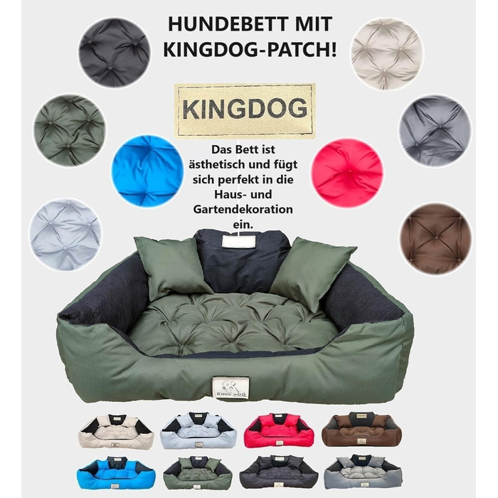 Ортопедичне ліжко для собак King Dog, зелене, M (75 x 65 см), водонепроникне, з силіконовою начинкою