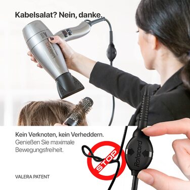 Професійний фен Valera Swiss Silent Jet 8600: 2000W, іонізація, 3 режими, чорний