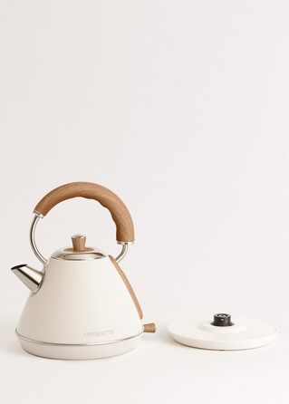 Retro Electric Kettle - 1L Cream White - Fast Boil, Auto Shutoff, Anti-Scale Filter