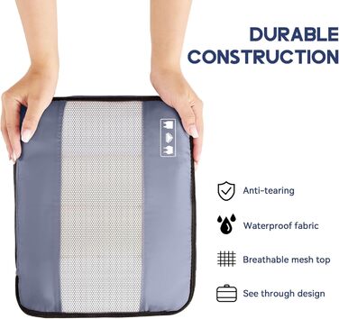 Органайзер для валізи MURISE, 8 шт. - Packing Cubes для подорожей, набір для валізи з чохлом для взуття та косметичкою, система організації, Travel Essentials (Сірий)