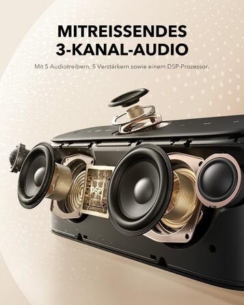 Soundcore Motion X600 – портативна Bluetooth колонка з Hi-Res Spatial Audio, 50W, IPX7, 12h, Pro EQ, AUX-IN (зелена/чорна)