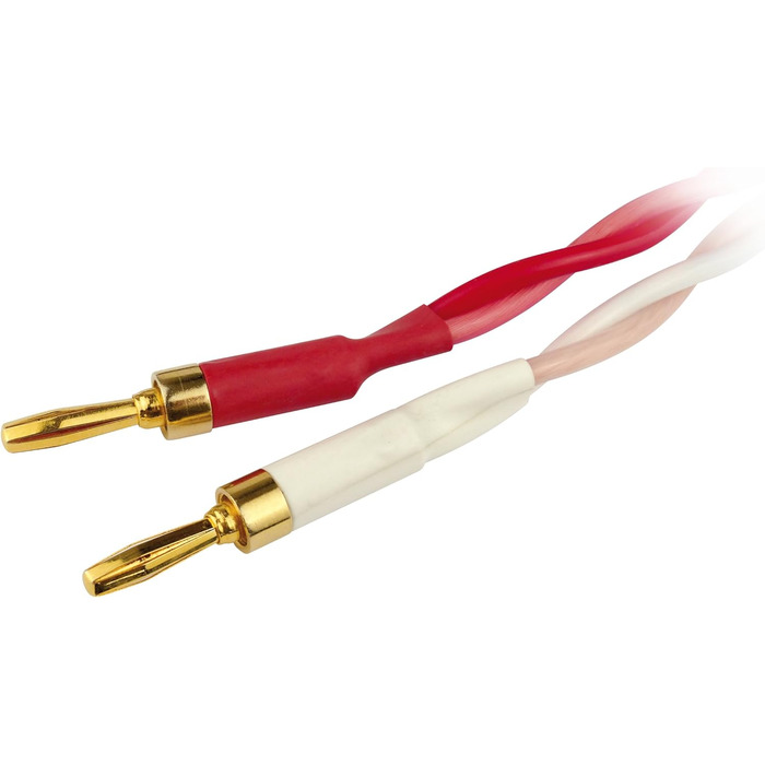 Акустичний кабель Dynavox Perfect Sound High-End з банановими роз'ємами, гнучкий, чорний/червоний, 2 x 5 м