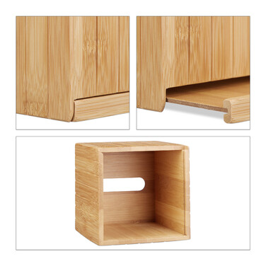 Relaxdays Cosmetic Tissue Box, Square