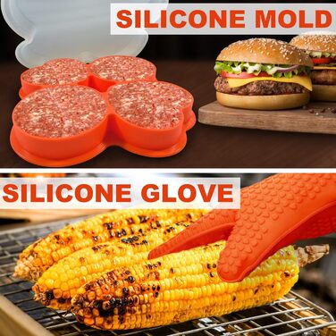 Набір аксесуарів для гриля N NOBLE FAMILY 30шт з нержавіючої сталі - професійний, довговічний, у кейсі. Подарунок для чоловіків та жінок.