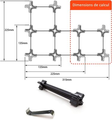 Wine rack, stainless steel, silver, 49.5 x 49.5 cm, 25-unit (50er Large Kit Wine Rack)