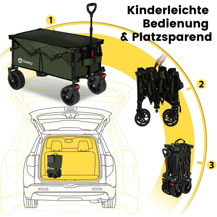 Бомбовоз Sekey XXXL, 150л, 200кг, великий, складаний, для перевезення вантажів, оливковий