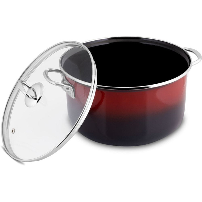 Емальована каструля Lamart LT1184 з кришкою, 24 см, 5,5 л