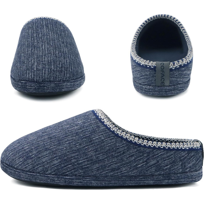 COFACE Чоловічі пантолети з м'якою піною Memory Foam, зручні шльопанці для дому та вулиці (Темно-синій, 47 EU)