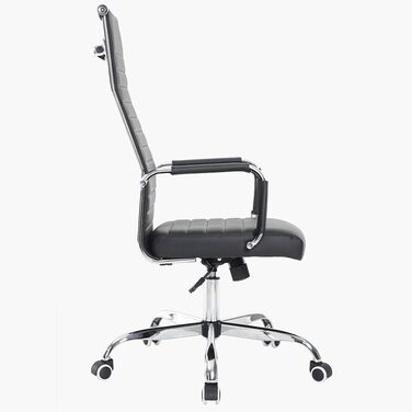 Ергономічне крісло для офісу BAKAJI з підлокітниками, крісло для начальника, комп'ютерне крісло з високою спинкою, робоче крісло з функцією гойдання, чорне, до 136 кг, 65 x 109-119 см