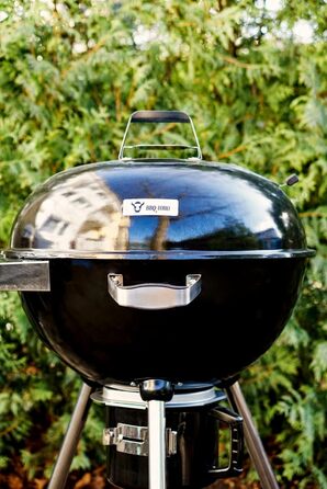 Кульовий гриль BBQ-Toro 57 см для вугілля з термометром і кришкою, круглий мангал на дровах, знімна кришка
