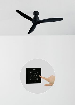 Стельовий вентилятор CREATE WINDSTYLANCE з підсвічуванням, чорний, WiFi, пульт, 132 см, двосторонній, 40W
