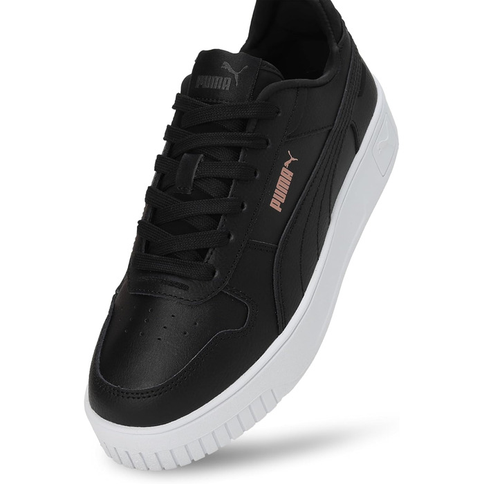 Кросівки PUMA Carina Street для жінок, чорний, рожеве золото, білий металік, 42 EU (39 EU)