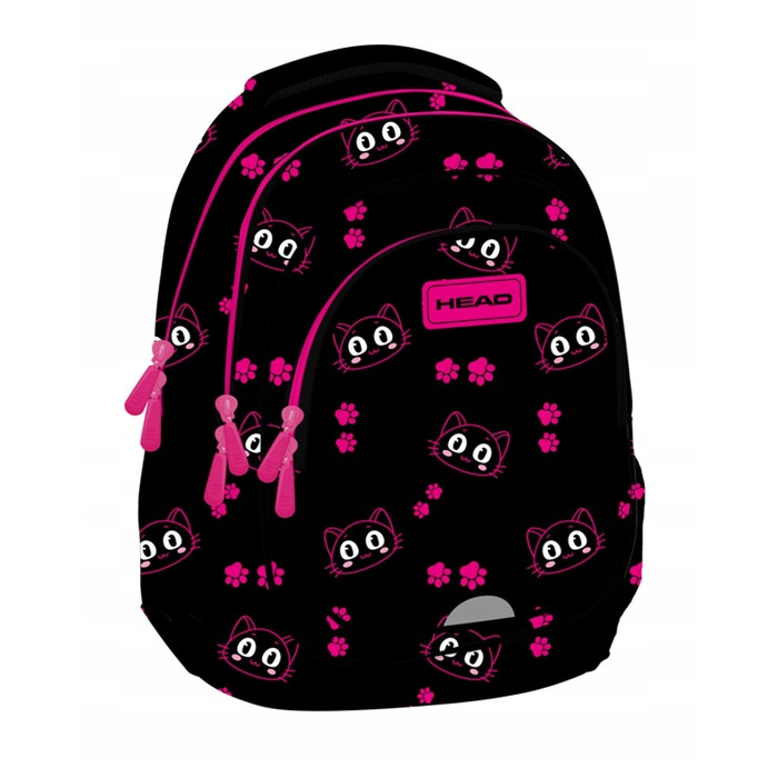 Багатовідсінний шкільний рюкзак AstraBag, 20 л (чорний, рожевий)