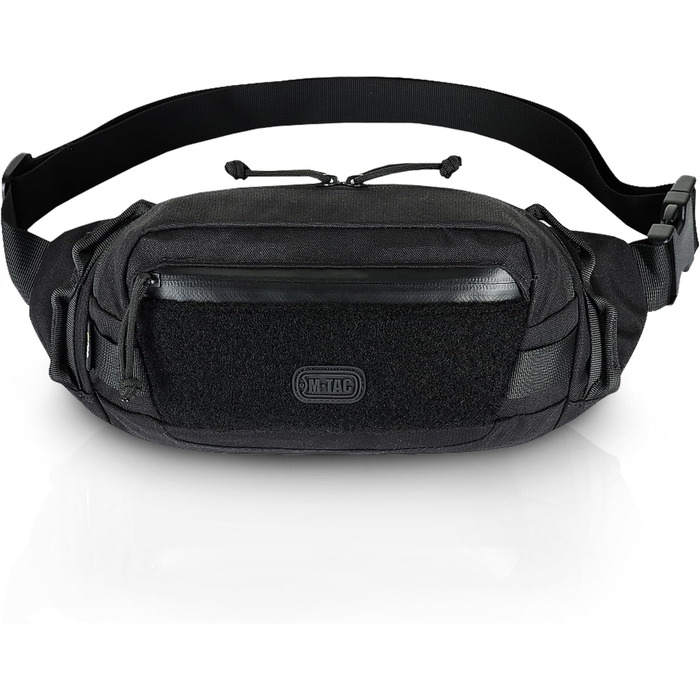 Тактична поясна сумка M-Tac Elite Hex, для активного відпочинку, EDC, військових, спорту та повсякденного використання, Cordura 500D/1000D, водонепроникна блискавка, органайзер з кількома відділеннями, чорний колір