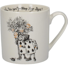 V&A C000050 Alice in Wonderland Mug in Gift Box, Gardener Design, Fine Porcelain, White, 350 ml