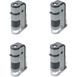 Мікроскоп Carson MicroFlip 100x-250x з адаптером для смартфона для фото та відео (MP-250), упаковка з 4 шт.