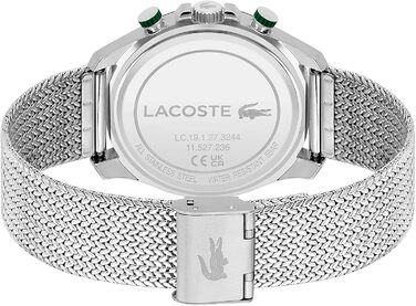 Годинник чоловічий Lacoste Neo Heritage Chronograph Quartz срібний з браслетом (сталь/силікон)