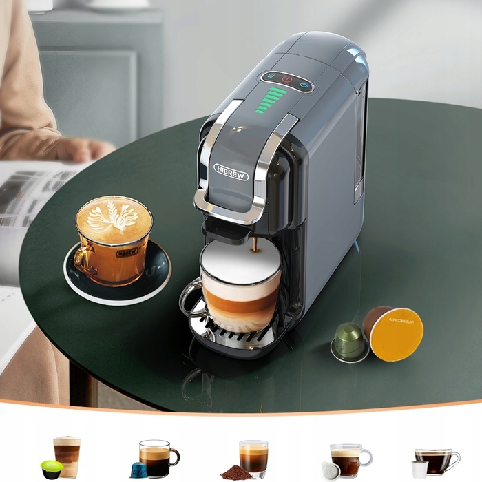 Капсульна кавомашина HiBREW H2B-GR, 20 бар, сіра