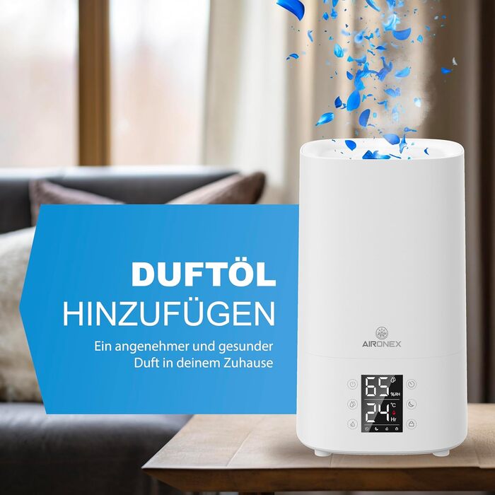 Зволожувач повітря Top-Fill з аромадіфузором, 3.8 л – для вітальні, офісу, дитячої кімнати, спальні