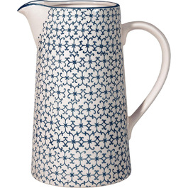 Керамічний глечик Bloomingville Kristina, ретро, синій, для води та молока, 2 л, Ø13,5 см, H22,5 см