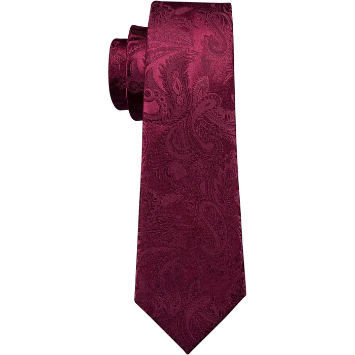 Краватка з пасмом, нагрудна хустинка та запонки Barry.Wang, 3 шт., червоний колір. Ідеально для урочистих подій та весілля.