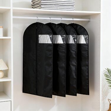 4 містка сумка для одягу, водовідштовхувальний чохол для захисту одягу, мішки для одягу на блискавці, підходить для зберігання костюмів, пальто, джинсів, пилонепроникний мішок для одягу, довгий 120 x 60 см