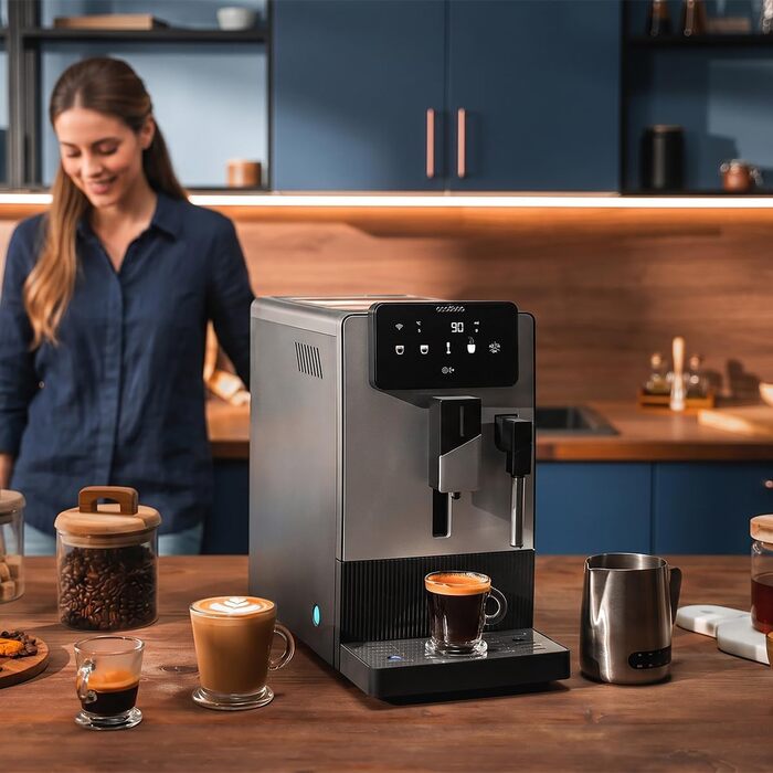 Кавомашина автоматична Cecotec Cremmaet Steam Latte Art Elite 1500 Вт, 19 бар, керамічні жорна, 1.1л + 400мл резервуари
