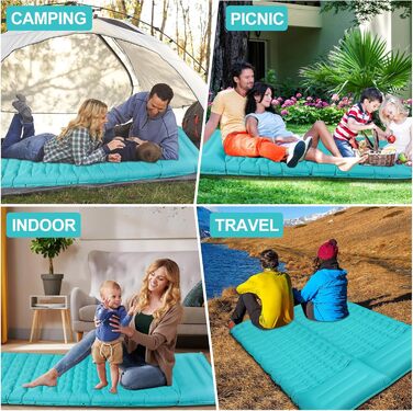 Надувна ізольована каремат для кемпінгу DeeprBling з самонадуваванням та помпою, 200x70x10 см