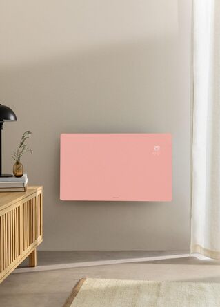 Електричний конвектор CREATE/WARM Crystal 2000W з WiFi, скло, пастельно-рожевий, LED-touchscreen, 2 режими