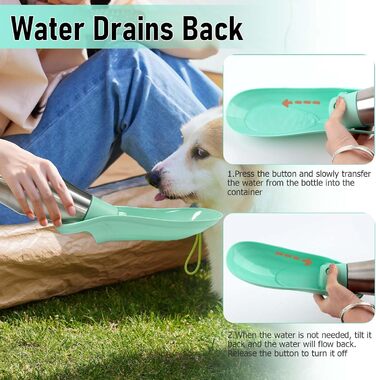 Вода для собак Taozoey 750мл: пляшка-поїльник з мискою, антибактеріальна, витокозахисна, для подорожей та прогулянок