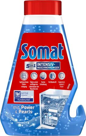Очищувач для посудомийних машин SOMAT 5in1 Intensiv, рідкий засіб для глибокого очищення та видалення накипу, 250 мл (набір 8 шт)