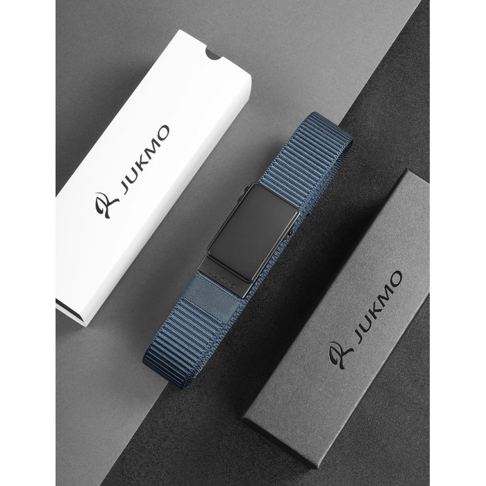 Чоловічий ремінь JUKMO Automatik з нейлону, ширина 3.8 см, з регулюванням, розмір M (91-105 см), довжина 125 см, колір: синій