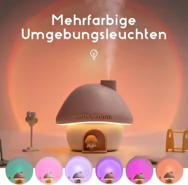 Justup Humidifier, 300ml Cute Mushroom Home Humidifier USB Mini Humidifier with 7 Colors Light, Automatic Shut-Off and Quiet for Office, Bedroom, Car, Desktop (Blue)