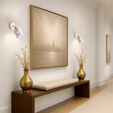 Настінний світильник 2в1 та підвісна стельова лампа E27, біло-золотий гламур