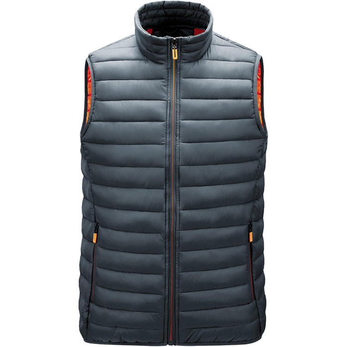 Чоловіча жилетка, утеплена, легка, тепла, для активного відпочинку, без рукавів, зимова, стегана, зі стійким коміром, слім-силует, чорний, XL