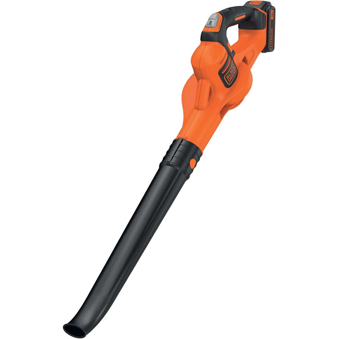Black+Decker Cordless Leaf Blower GWC1820PCB (18 Volt, up to 209 km/h blowing speed, effortlessly removes dirt and leaves, with PowerCommand, delivered without battery and charger)