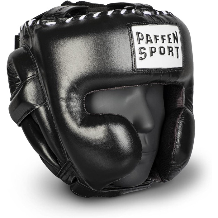 Paffen Sport PRO Mexican Boxing Headgear - Sparring Headguard for Kickboxing, Muay Thai - White (M/L, Black)
