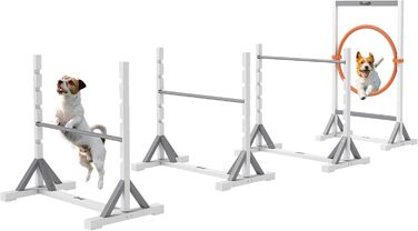 Набір для аджиліті PawHut для собак: 4 елементи, регульовані стрибки, обручі, тренувальне обладнання, координація, ігри та тренування
