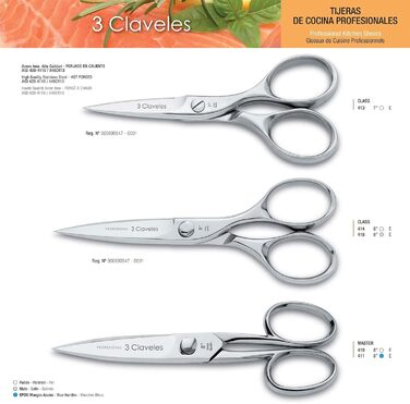 Кухонні ножиці 3 Claveles 404 з нержавіючої сталі, ковані, 20 см, серія Grand Cuisine