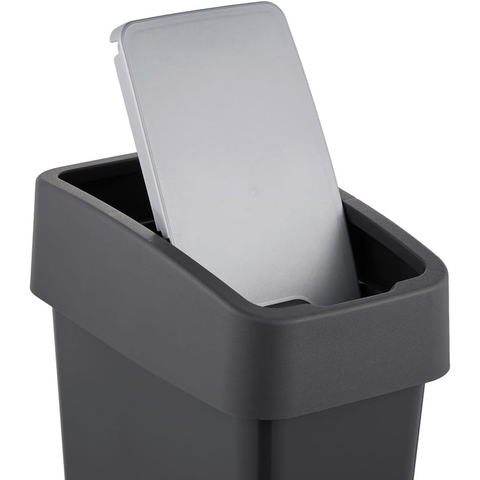 Преміум відро для сміття Keeeper з кришкою-відкидним механізмом, Soft Touch, Magne, графіт-сірий (10 л, Graphit 2)