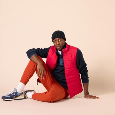 Чоловіча жилетка Amazon Essentials з ізольованим пухом та флісовою підкладкою (XS, Червона)