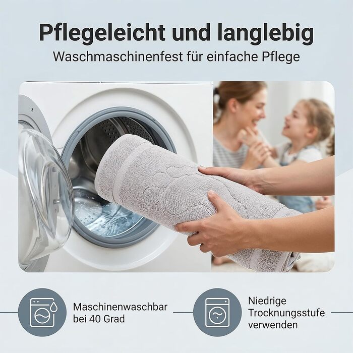 Набір махрових килимків для ванної кімнати Komfortec з 100% бавовни, гігроскопічні та прані, 50x80 см, світло-блакитний/білий (2 шт)