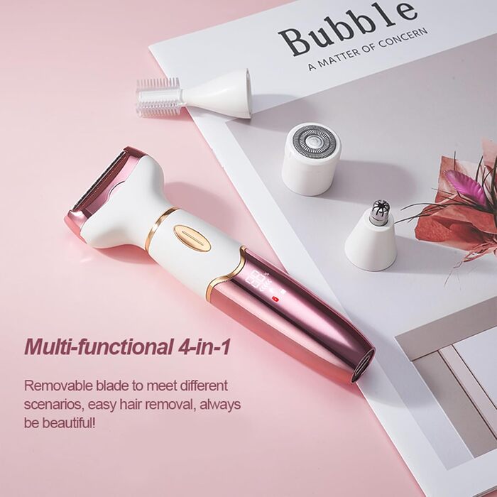 Електричний жіночий набір для гоління 4-в-1: гоління тіла, бікіні, ніг та обличчя, USB-зарядка