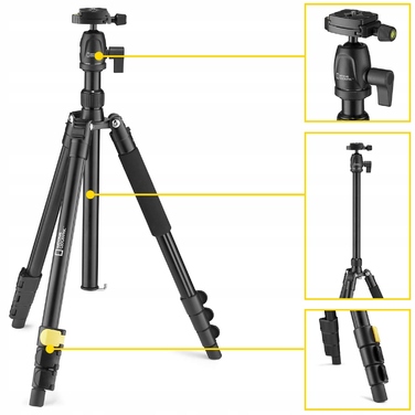 Подорожній алюмінівий штатив NATIONAL GEOGRAPHIC з моноподом, навантаження до 6 кг